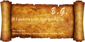 Blaskovics Gorgiás névjegykártya
